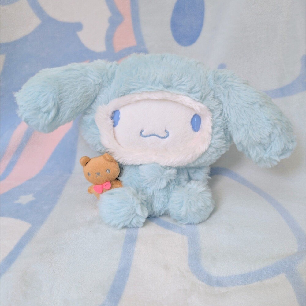Cinnamoroll Fluffy Hood Plushie with Bear